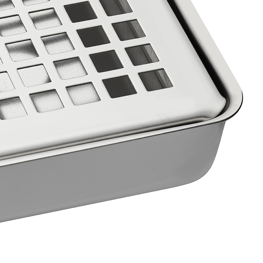 St/St Drip Tray 30x18x3 C/W Glass Freshener & Drain-705