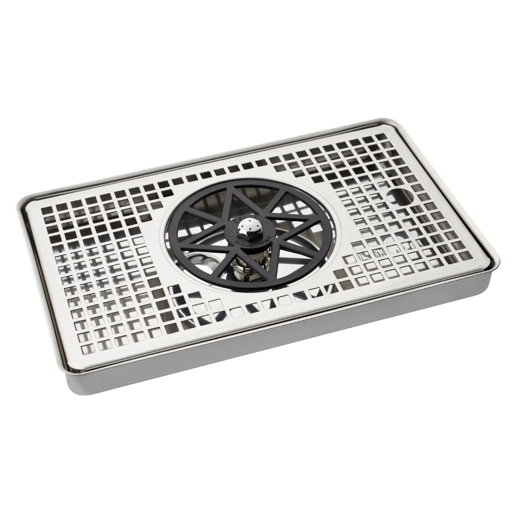 St/St Drip Tray 30x18x3 C/W Glass Freshener & Drain-0
