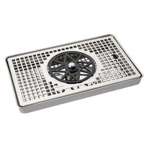 St/St Drip Tray 30x18x3 C/W Glass Freshener & Drain-0