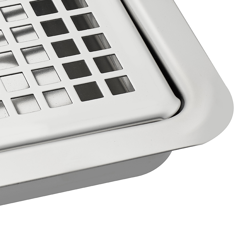 St/St Recessed Drip Tray 40x18x3 C/W Drain-730